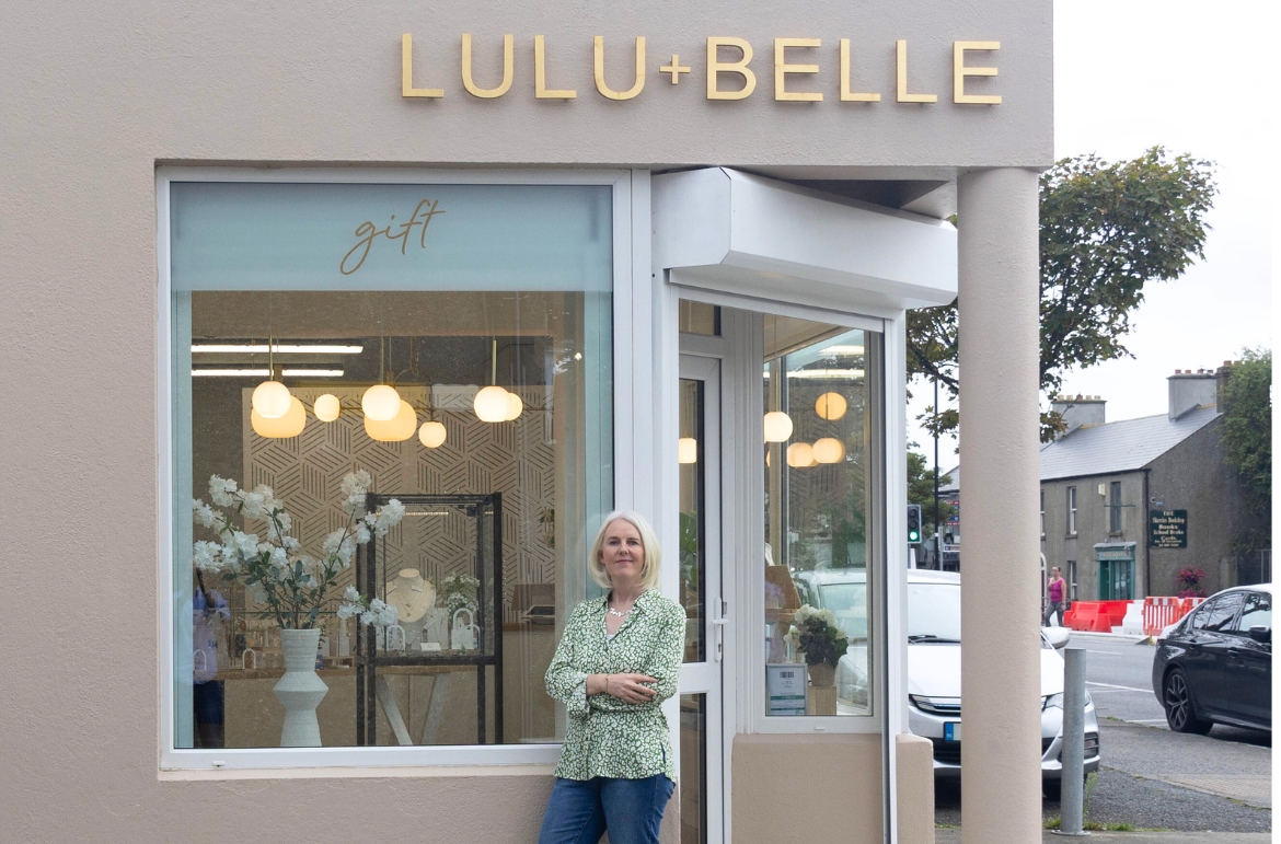 Sandra outside her jewellery shop lulu and belle in Skerries