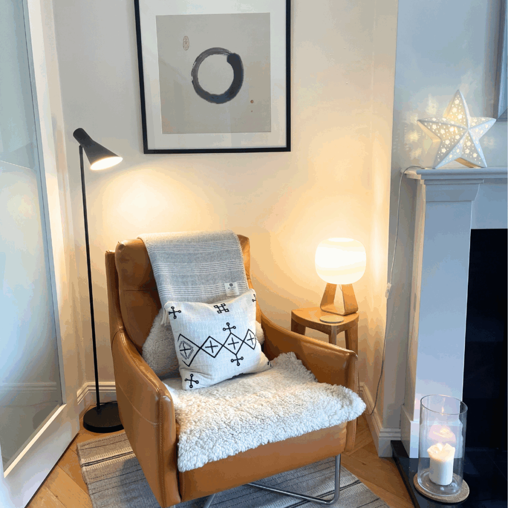 a little scandi home reading nook 