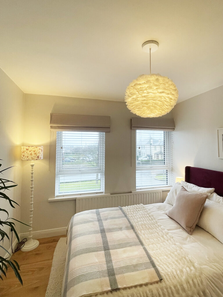 scandinavian mood lighting in a guest bedroom, Ireland 